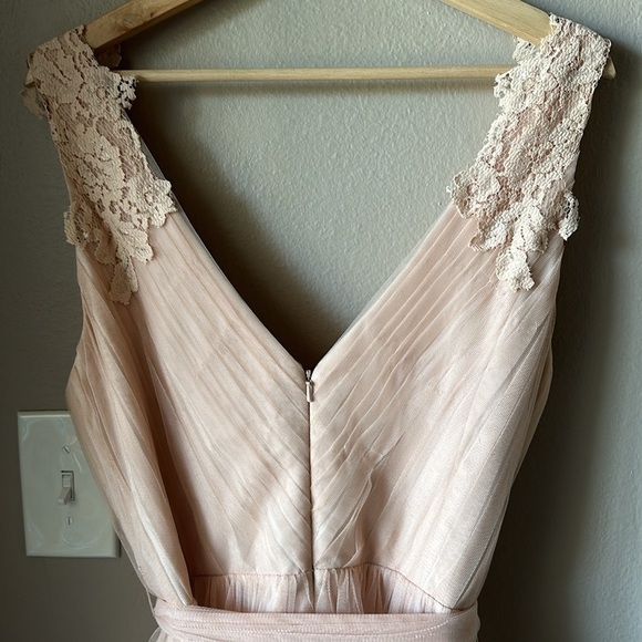NWT WATTERS & WATTERS Anthropologie Pale Pink Pleated Bridesmaid Dress - Picture 11 of 14